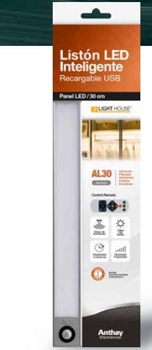 Liston Led Inteligente Recargable USB AL30 30 CM Control Remoto Anthay