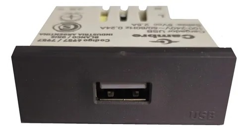 Modulo Cargador USB Cambre Negro 7957