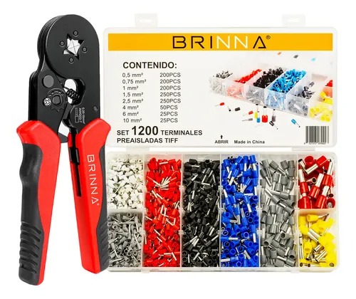 Pinza Crimpeadora Tiff Brinna+ 1200 terminales preaisladas Tiff Modelo HB-105